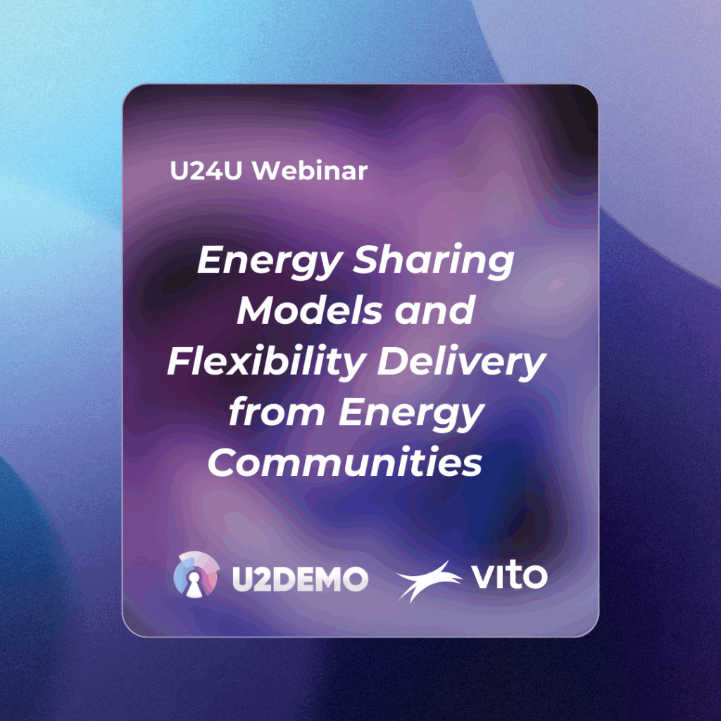 Join the U2Demo Horizon Europe project on 20 March 2026 for a webinar exploring local energy sharing models and the role of energy communities in delivering flexibility. Experts from VITO/EnergyVille, KU Leuven, Artelys, INESC‑ID, EDP, E.DSO, KLIMAAN and other key stakeholders will present a unified classification of energy sharing and trading models, share quantitative insights from U2Demo, and discuss opportunities and challenges for energy communities in Europe.